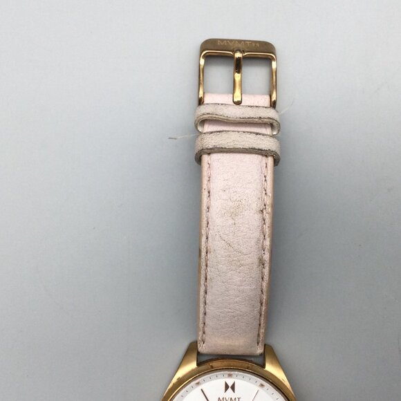 MVMT Coronada Watch Women 36mm Gold Tone Date Pink Leather Band New Battery - Picture 10 of 15